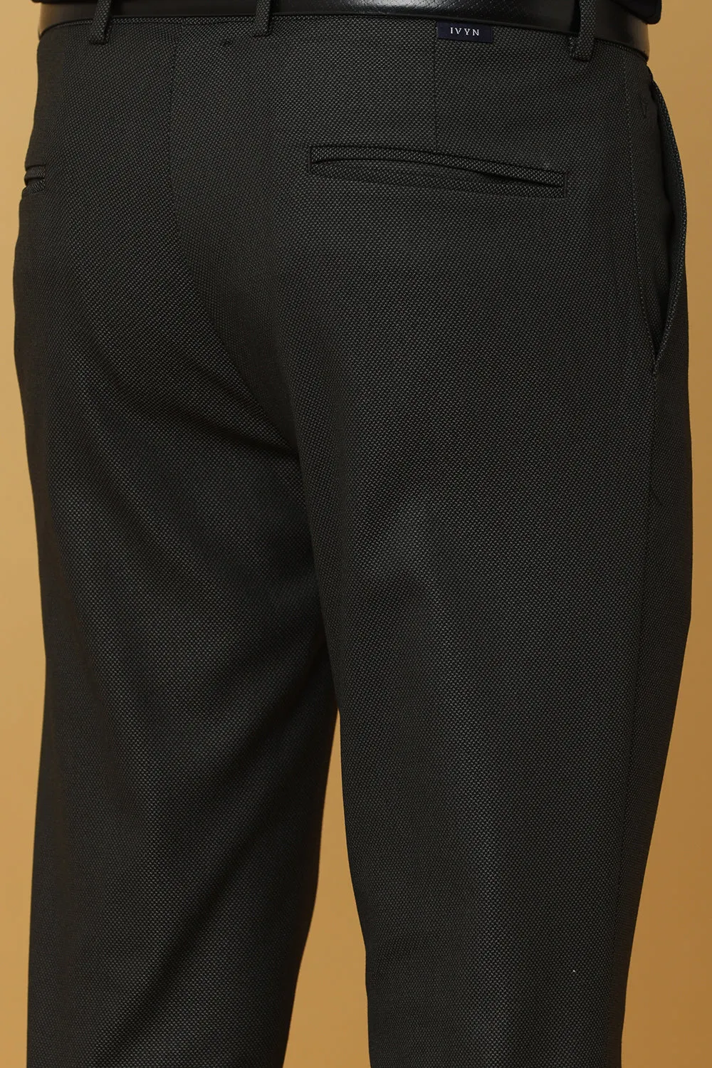 Ivyn Elegant Black Grey Formal Trousers