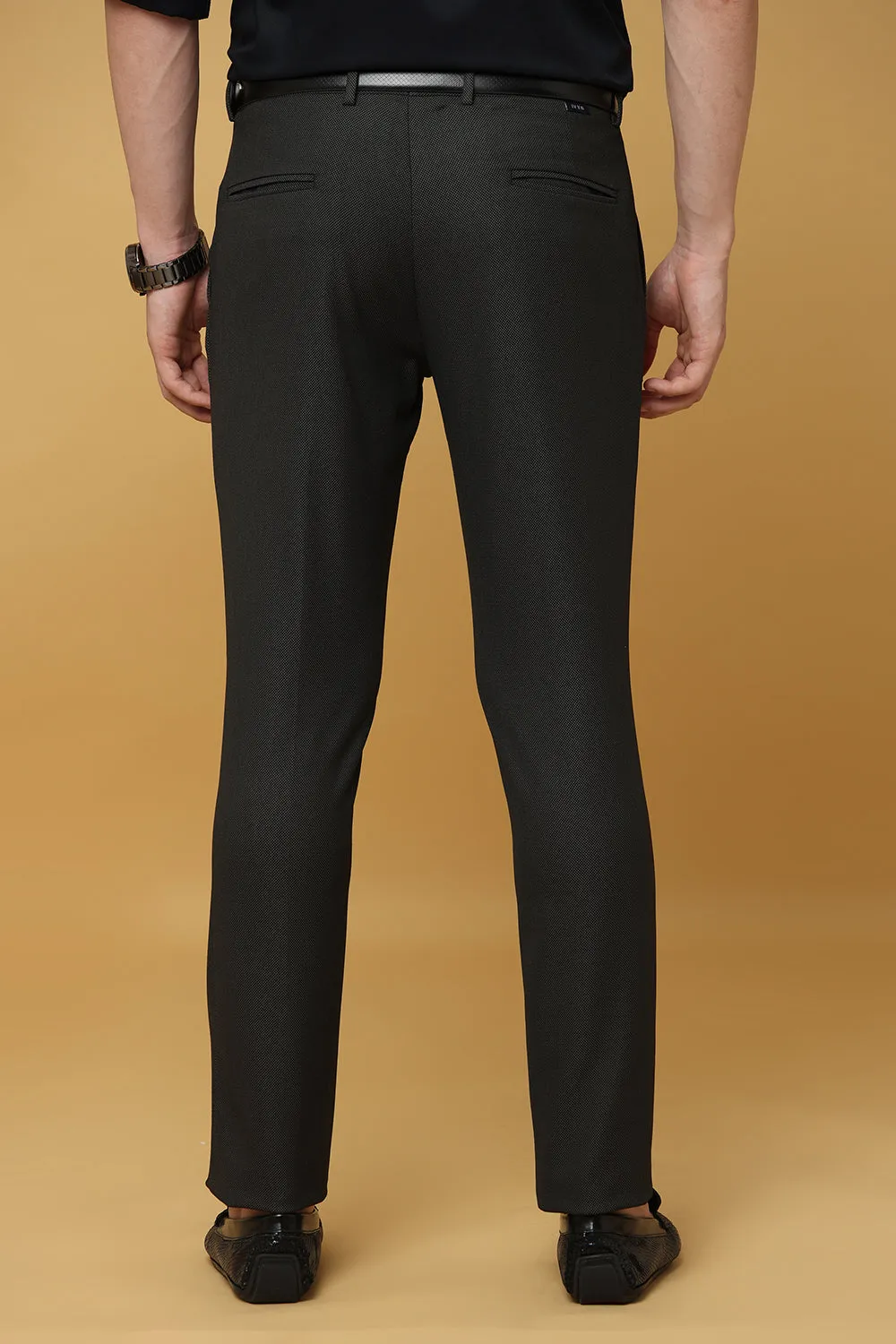 Ivyn Elegant Black Grey Formal Trousers