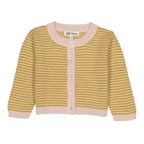 Jeannette Stripes Moss Baby Cardigan