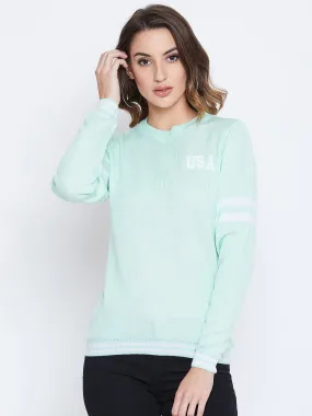 JUMP USA Women Green Solid Sweaters