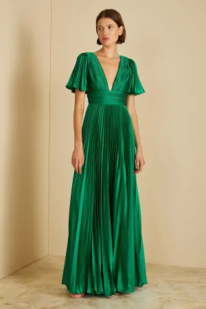 Jupiter Pleated Sleeve Gown