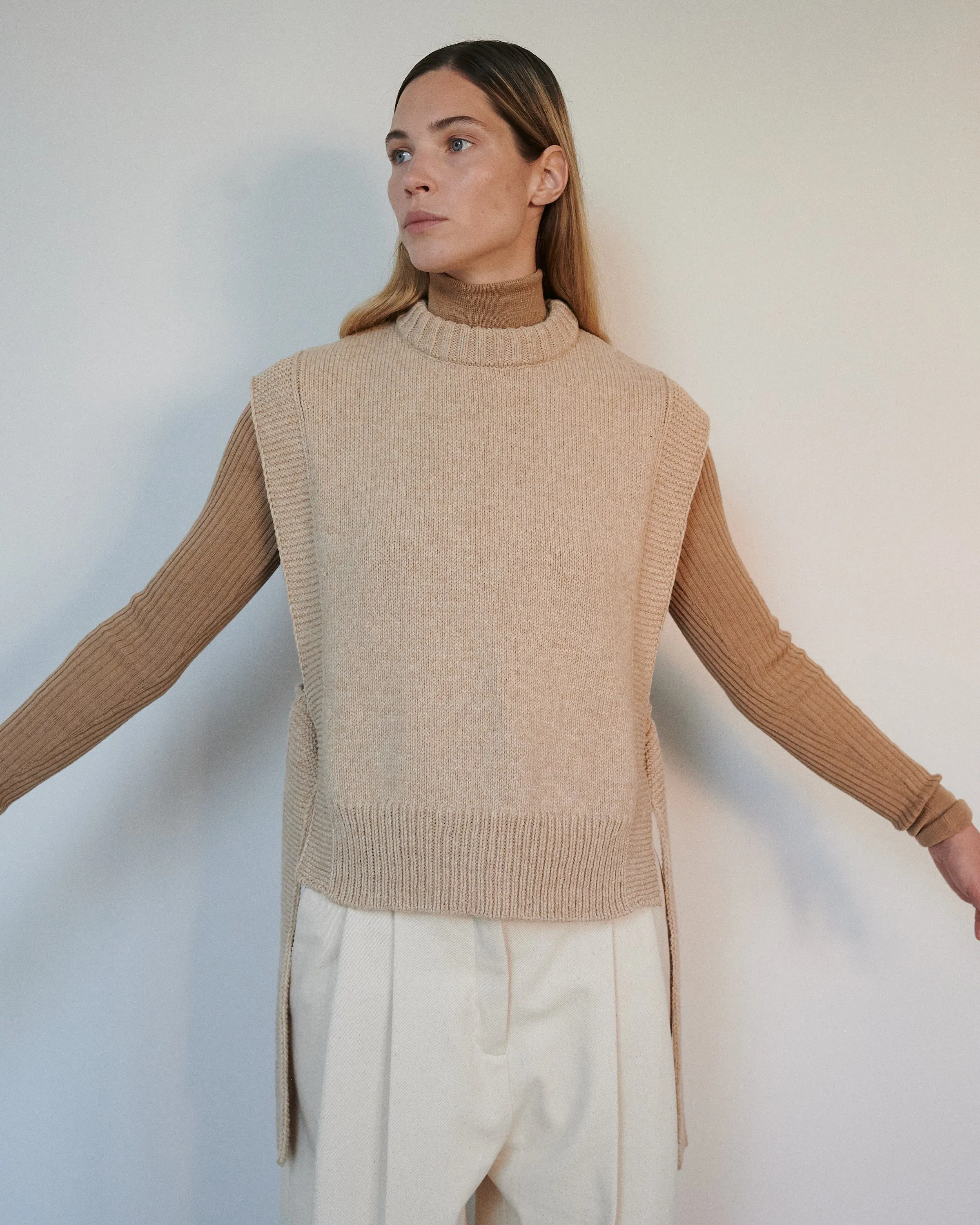 Kalvos: Sand Merino Wool Vest