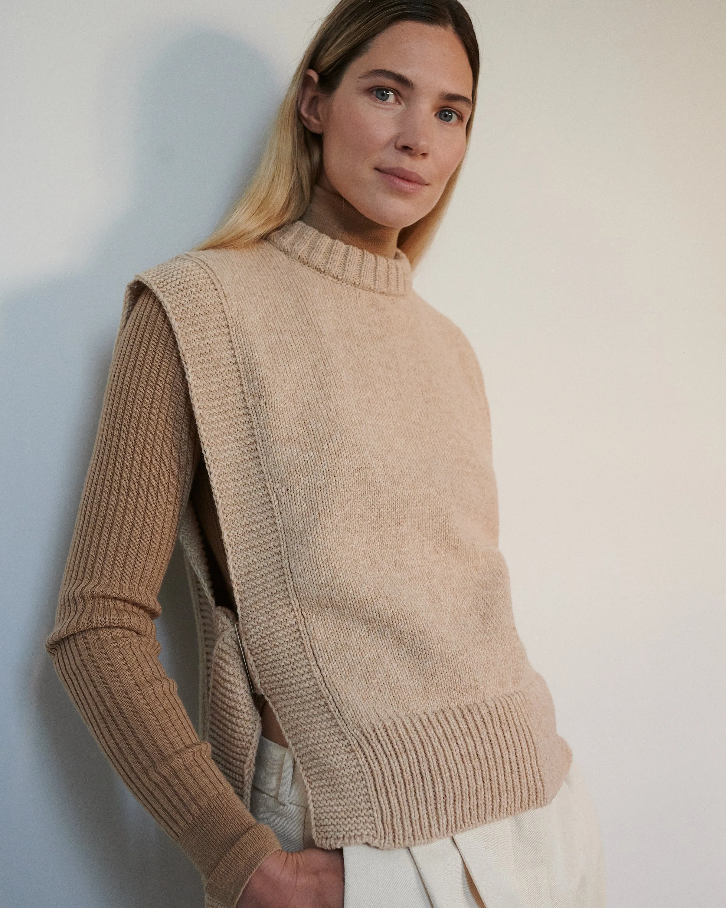 Kalvos: Sand Merino Wool Vest