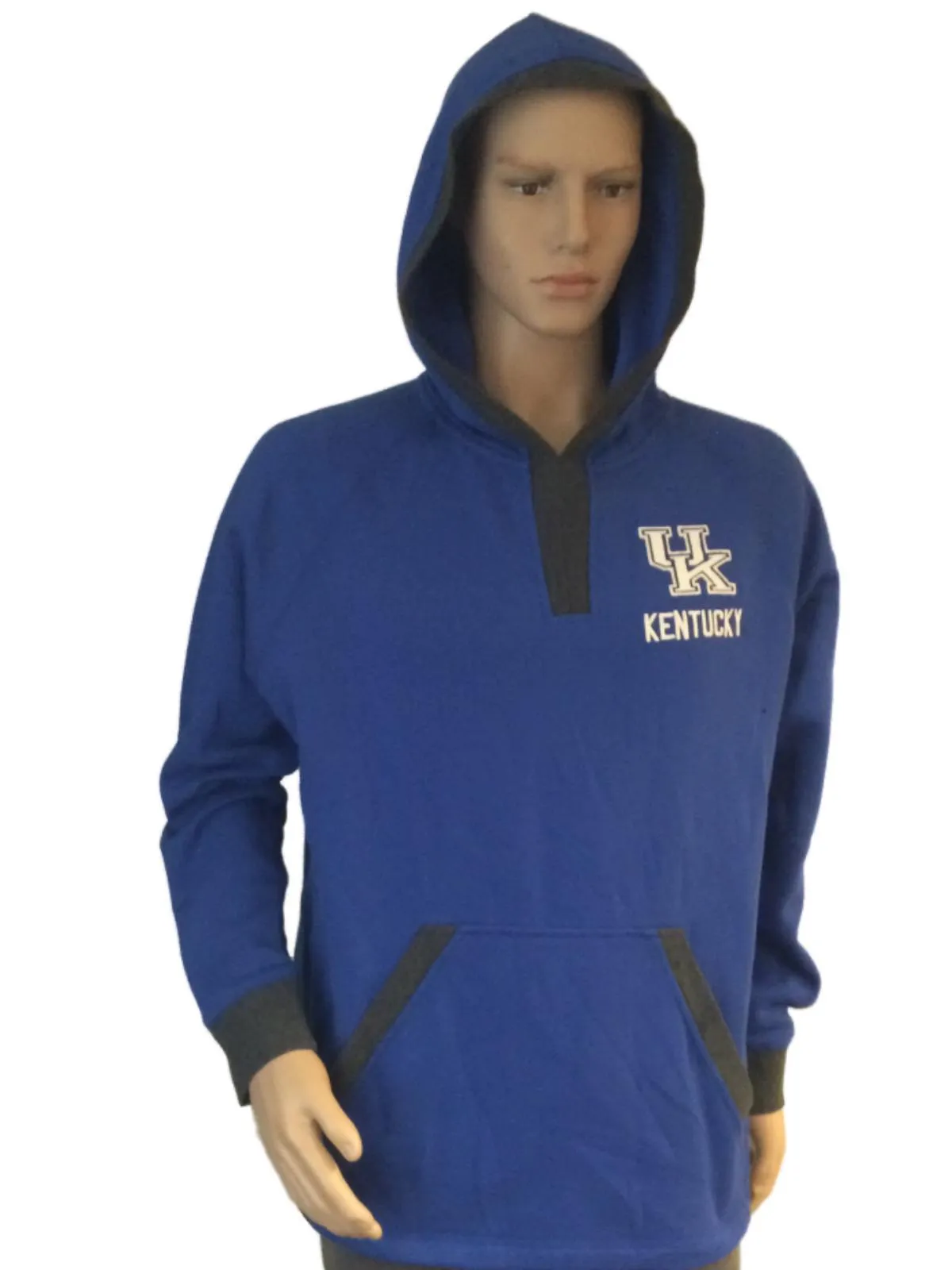 Kentucky Wildcats Colosseum Blue Black 1/4 Zip Hoodie Sweatshirt Pullover (L)