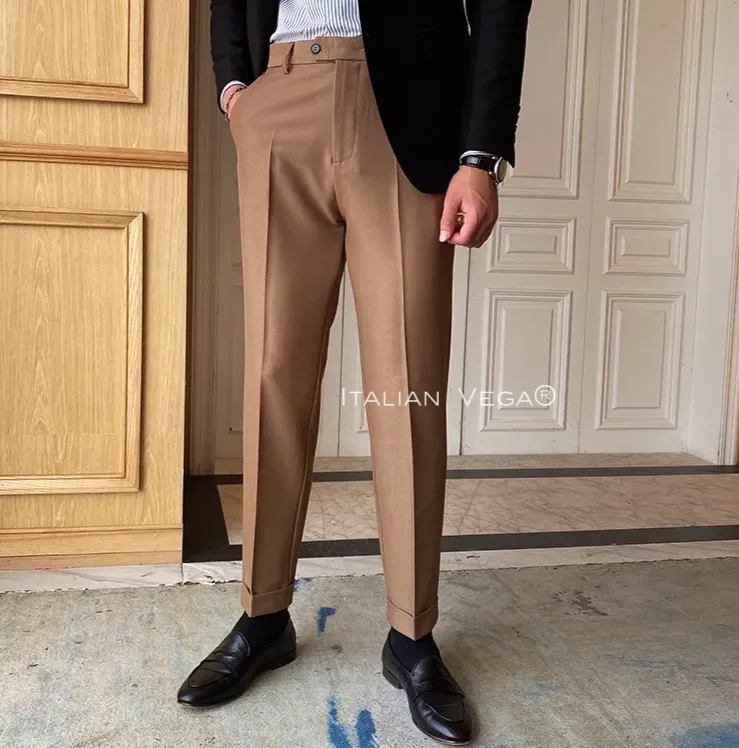 Khakhi Men Formal Pants by Italian Vega®