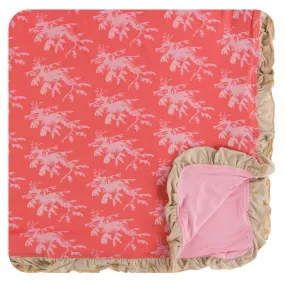 KicKee Pants English Rose Leafy Sea Dragon Ruffle Toddler Blanket