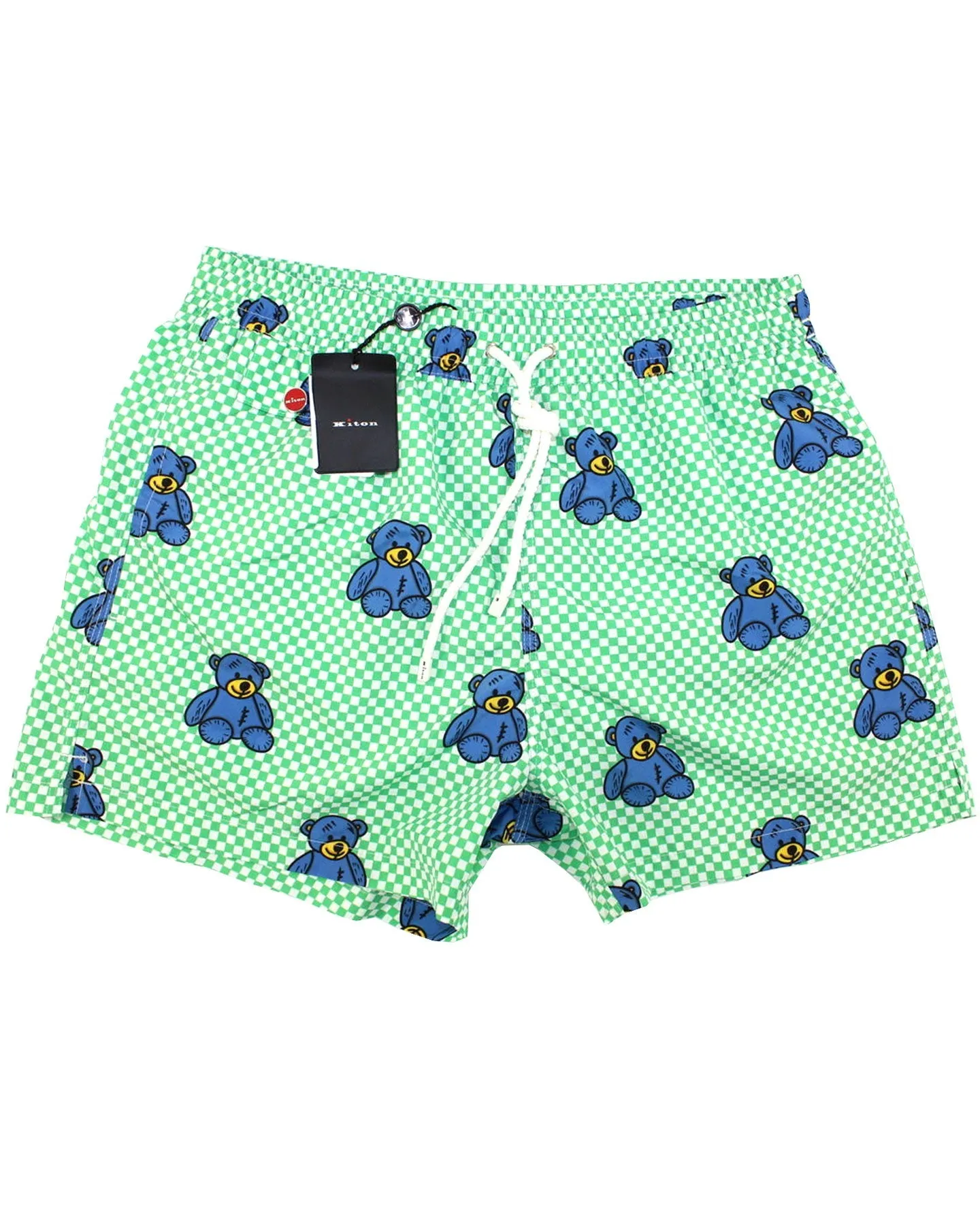 Kiton Swim Shorts M Green Teddy Bear Novelty - Men Swimwear SALE