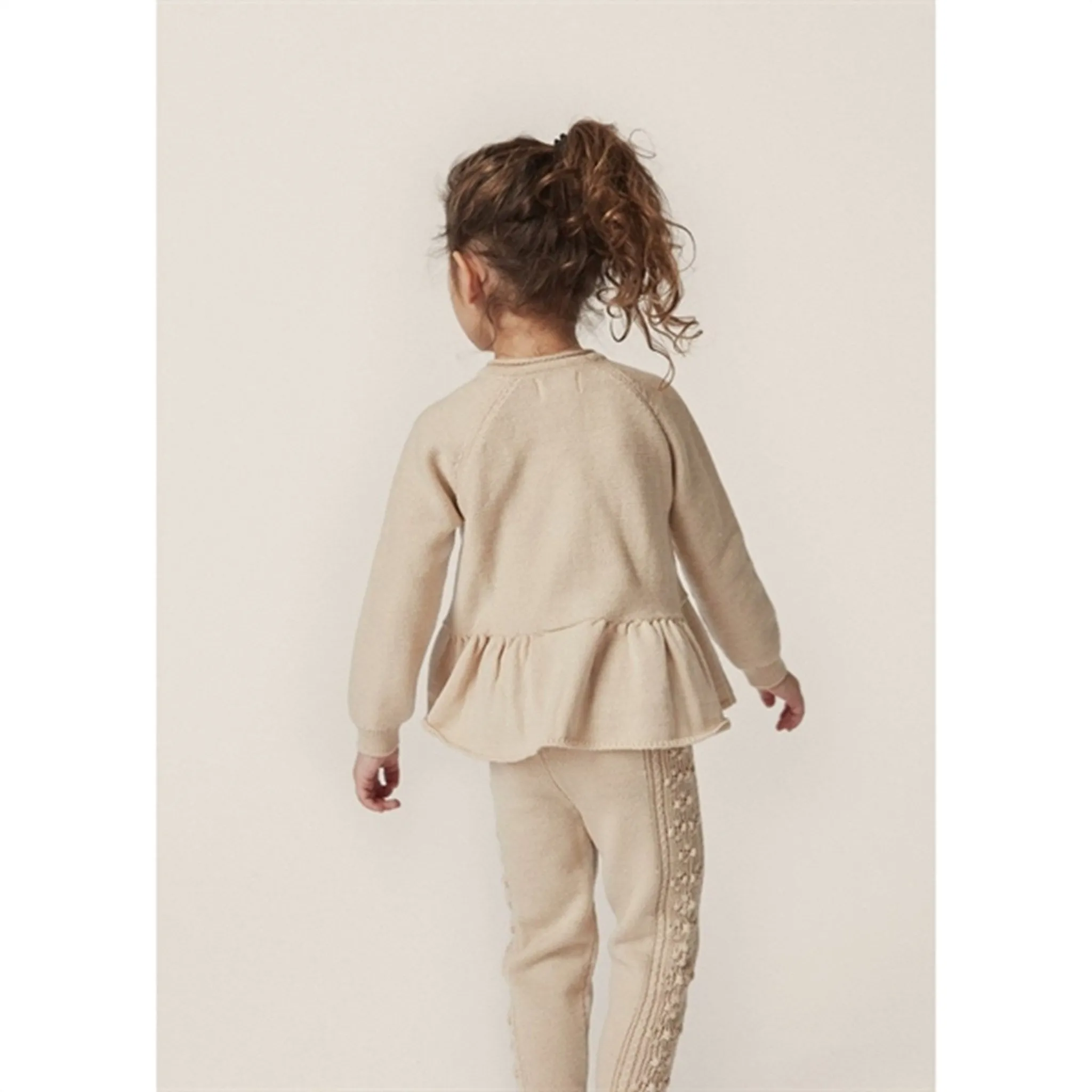 Konges Sløjd Almond Milk Cabby Frill Wool Cardigan