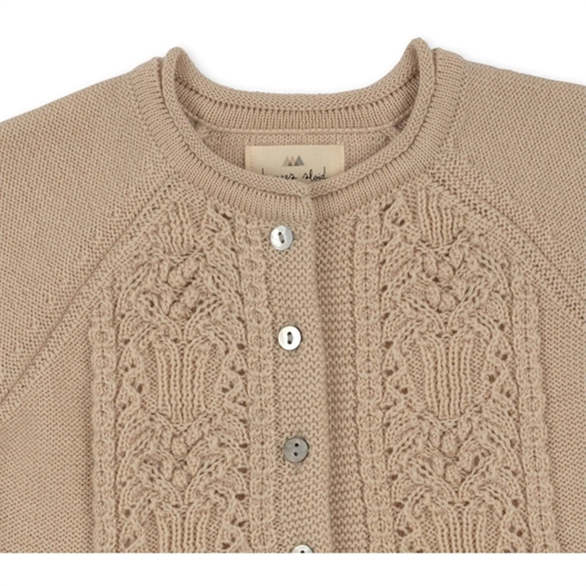 Konges Sløjd Almond Milk Cabby Frill Wool Cardigan