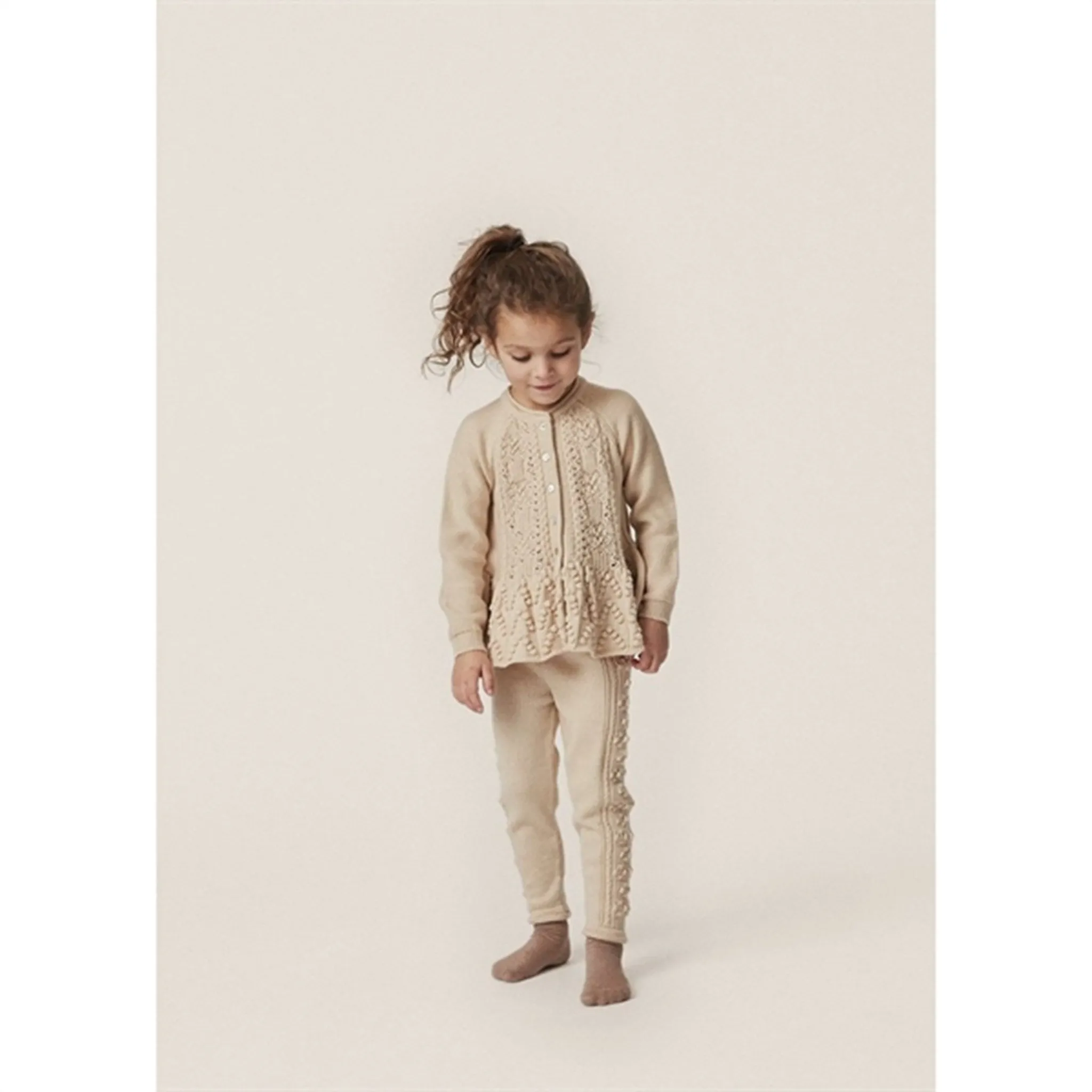 Konges Sløjd Almond Milk Cabby Frill Wool Cardigan