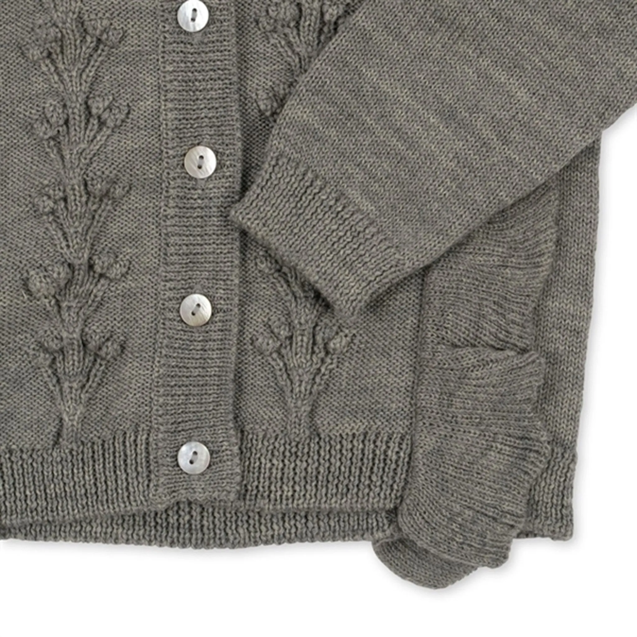 Konges Sløjd Grey Melange Fiol Frill Cardigan