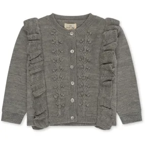 Konges Sløjd Grey Melange Fiol Frill Cardigan