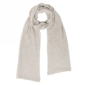 Lambswool Plain Knit Scarf - Silver Birch