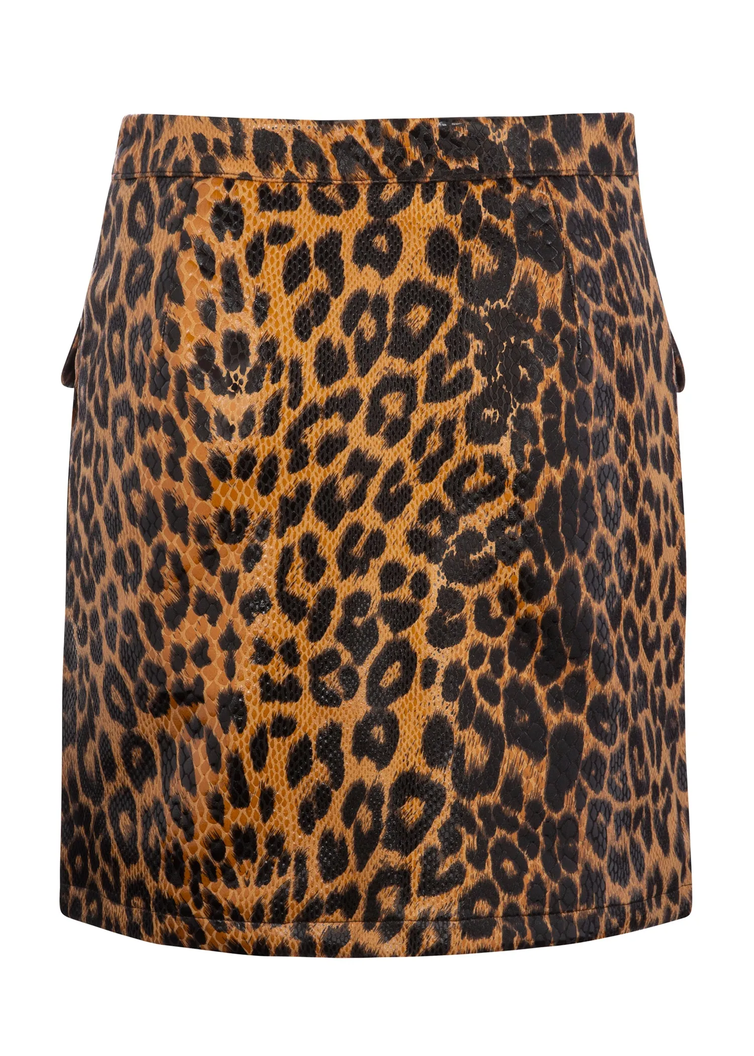 Leopard Animal Print Mini Skirt with Zipper Detailing