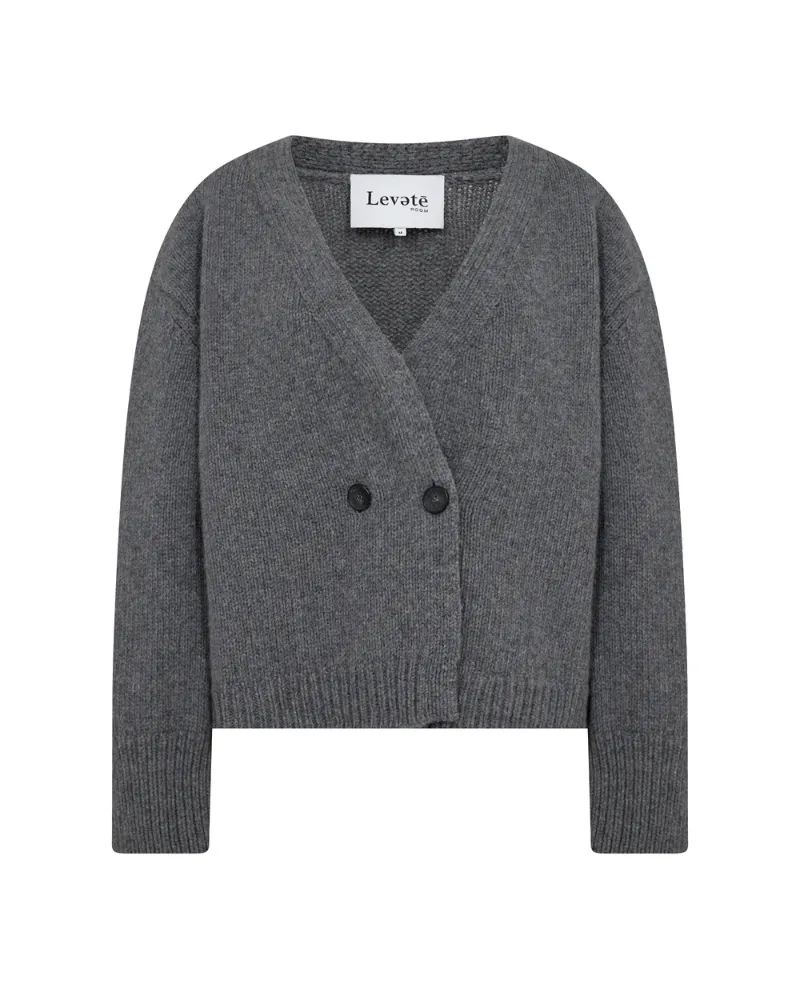 Levete Room Perle Smoke Grey Double Button Cardigan