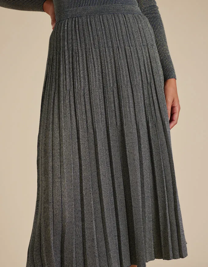 Lexi Knit Skirt Lurex OLIVE