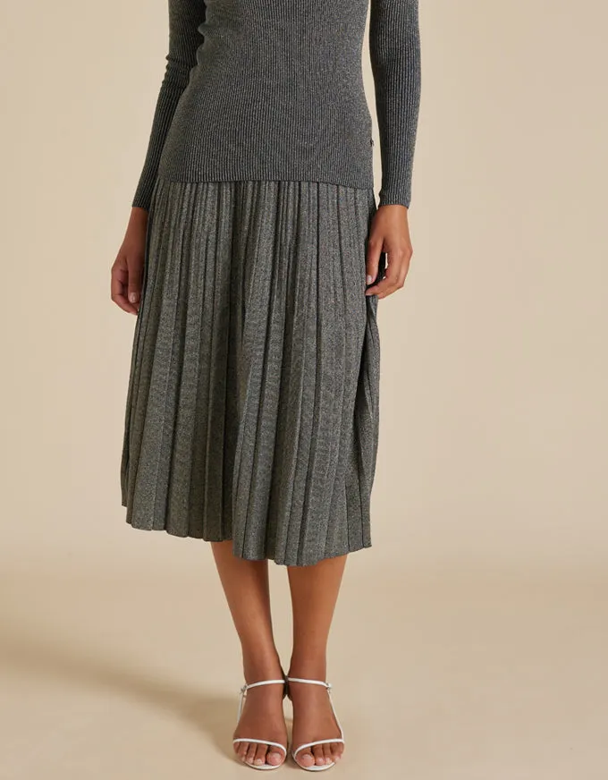 Lexi Knit Skirt Lurex OLIVE