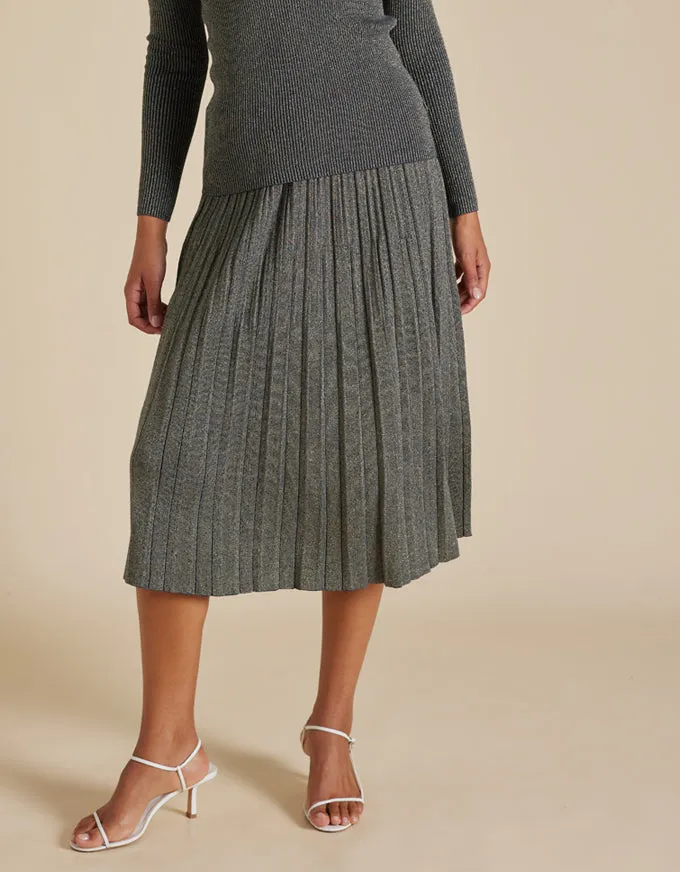 Lexi Knit Skirt Lurex OLIVE