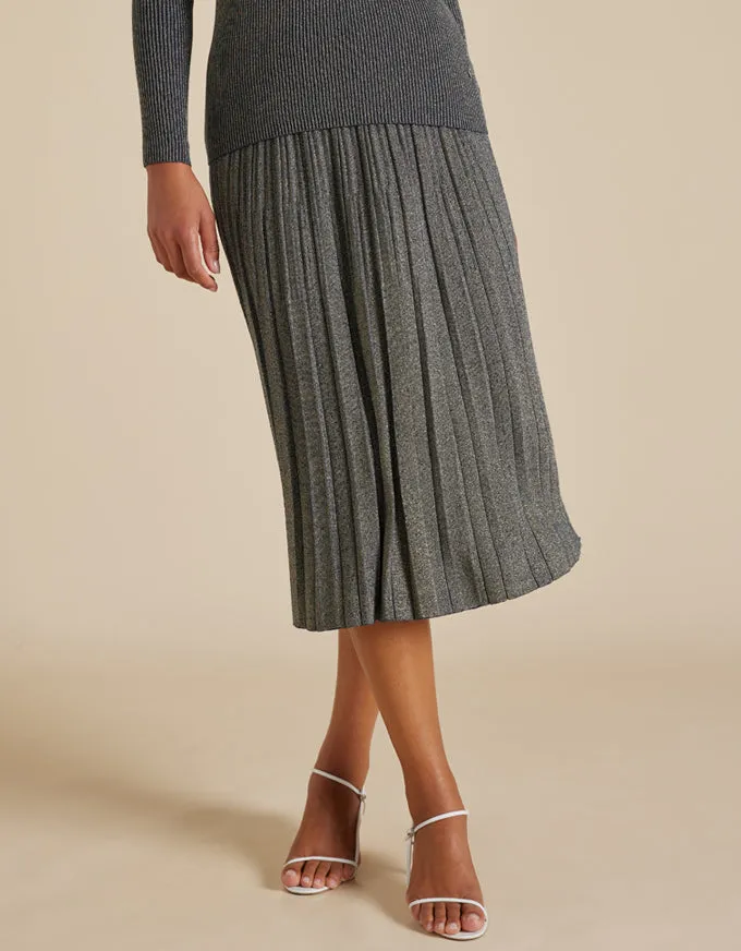 Lexi Knit Skirt Lurex OLIVE