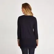 Long Sleeve Navy/Nutmeg Colour Block Cardigan