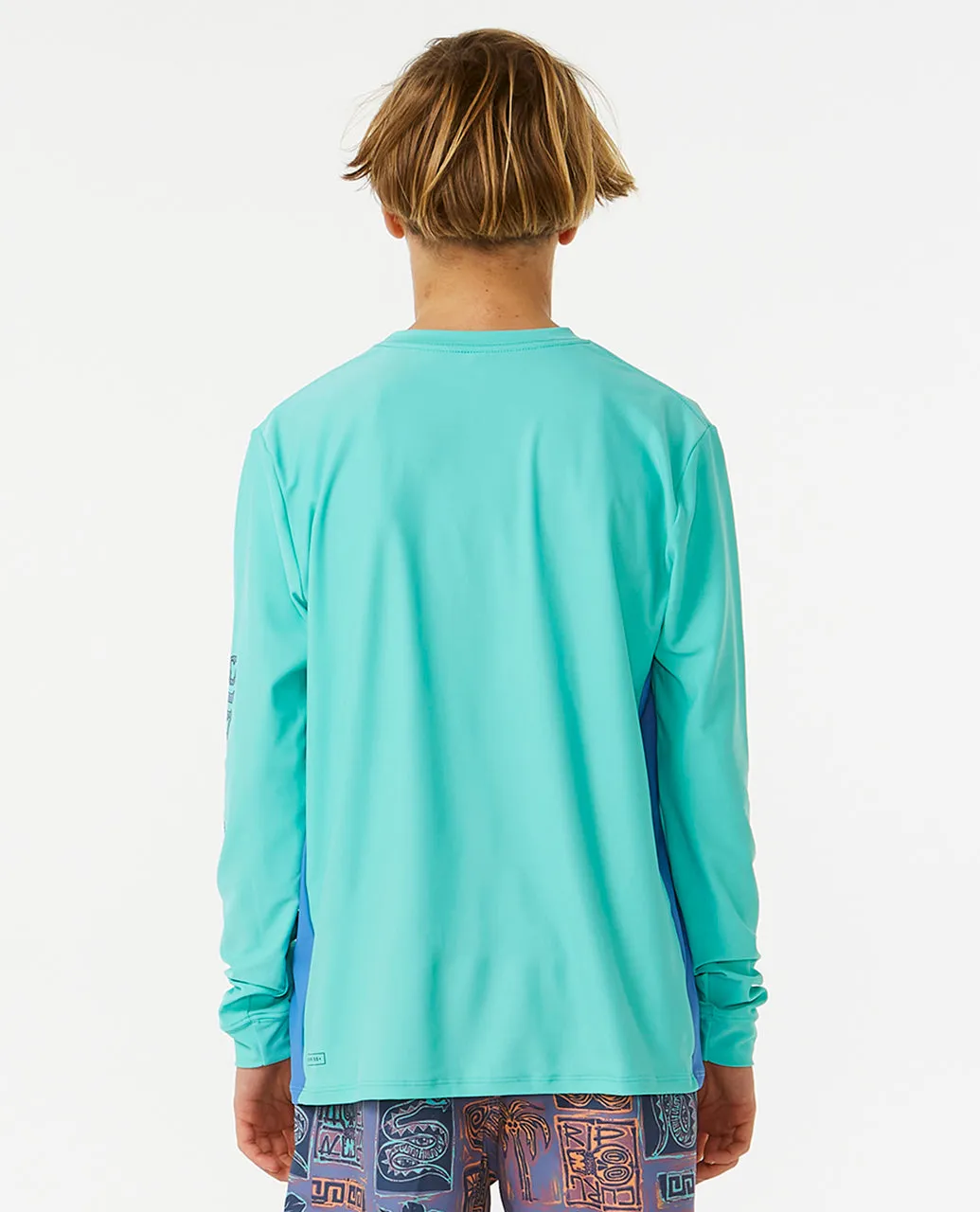 LOST ISLANDS UPF LONG SLEEVE RASH VEST - AQUA (AGES 12, 14 & 16)