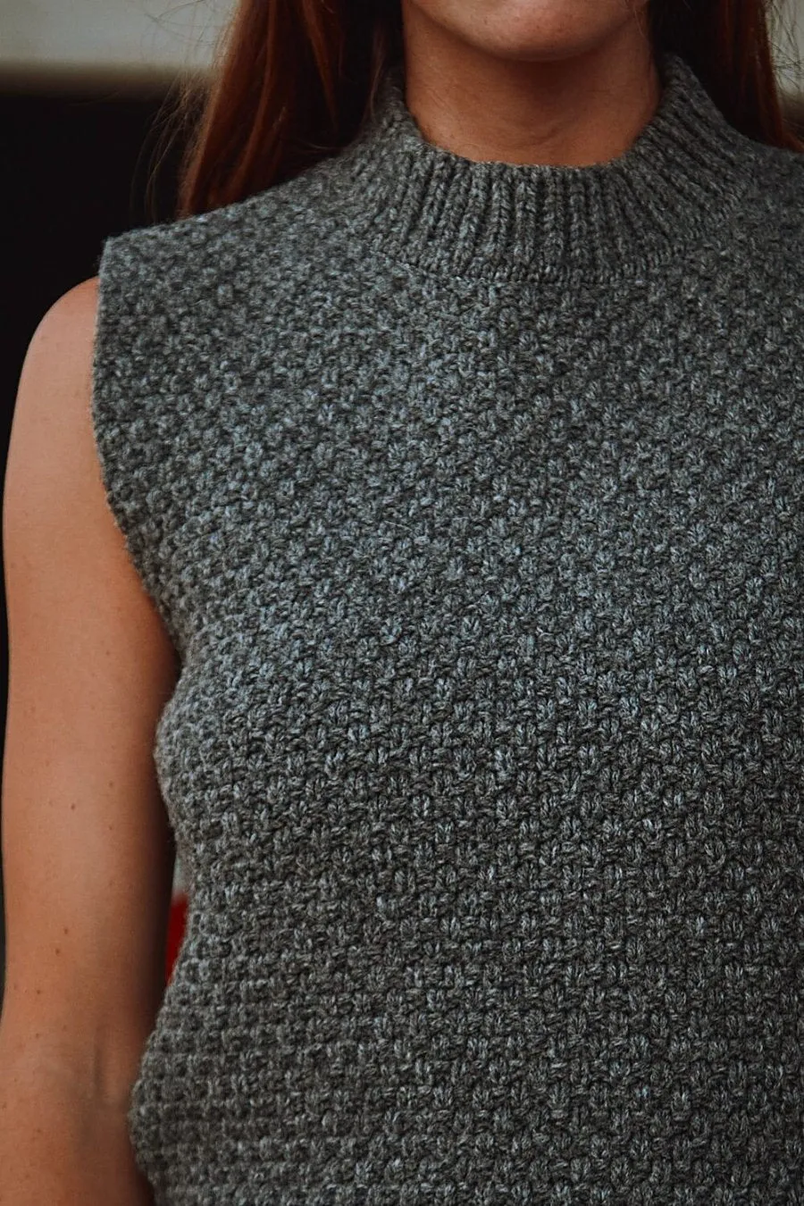 MAIA Sleeveless Sweater in Merino Wool - Ash Grey