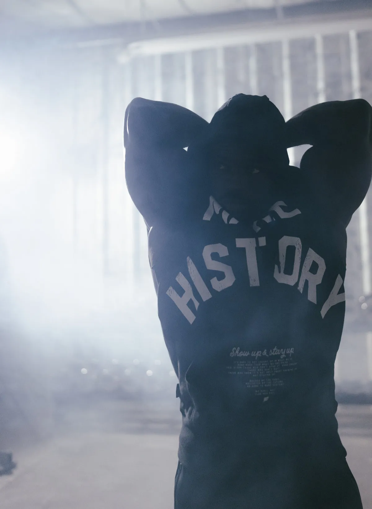 MAKE HISTORY - SLEEVELESS HOODIE - BLACK