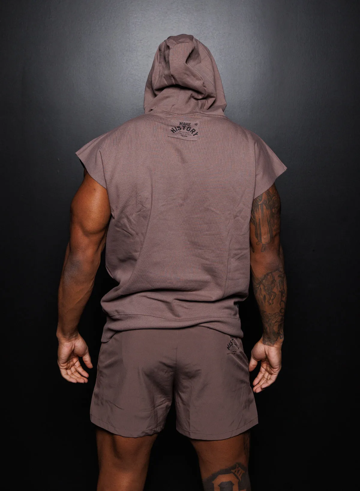 MAKE HISTORY - SLEEVELESS HOODIE - EARTH