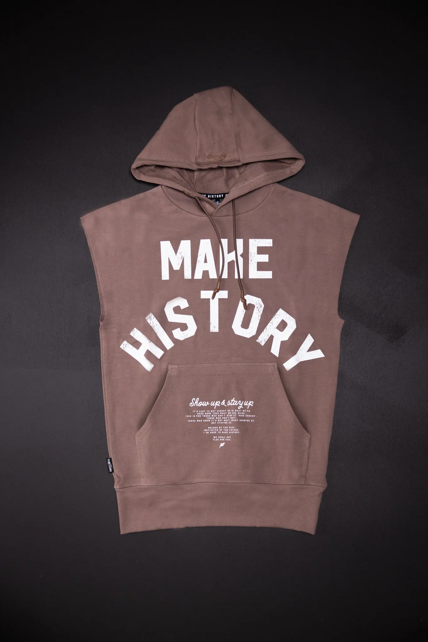 MAKE HISTORY - SLEEVELESS HOODIE - EARTH