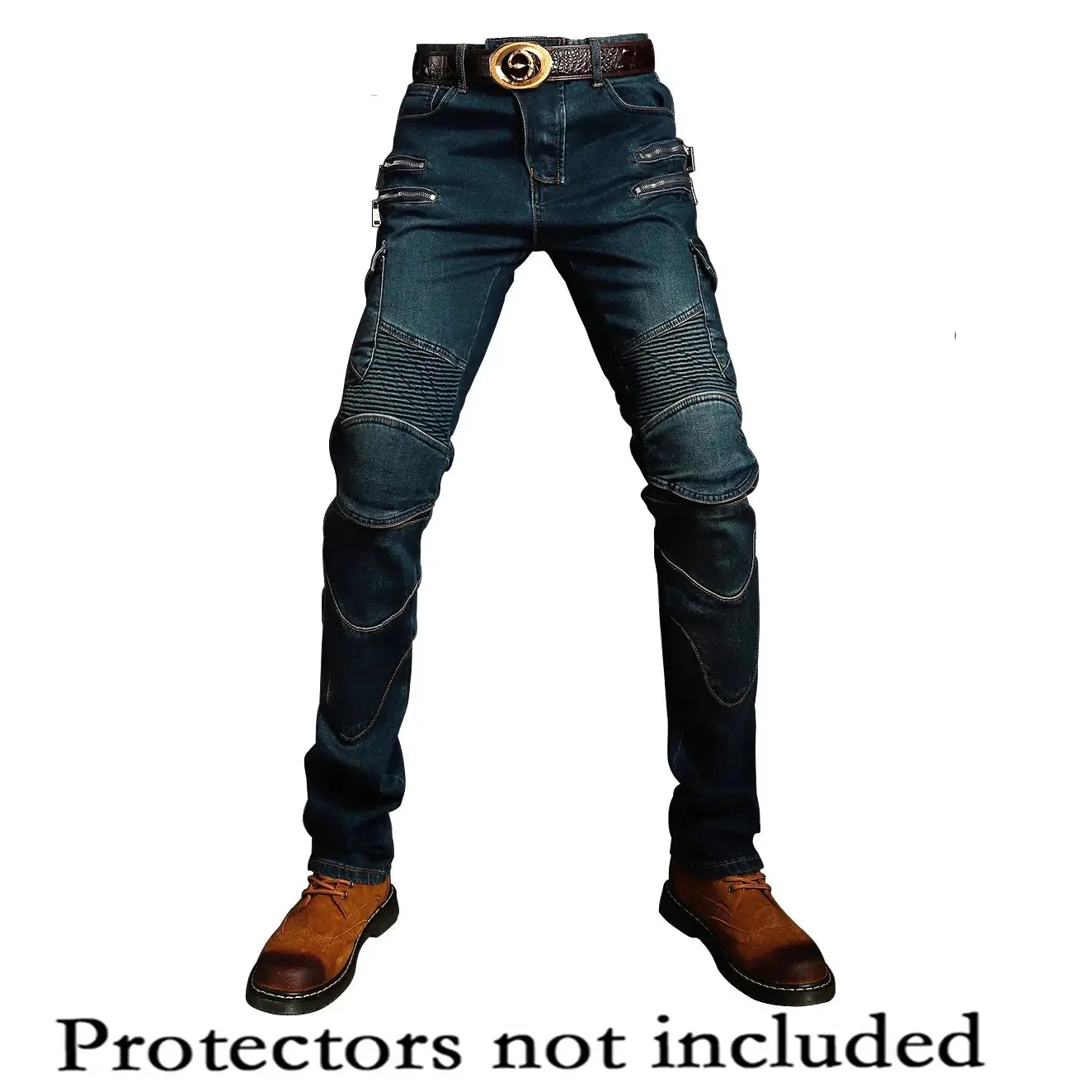 Men's Khaki Motorcycle Pants, Black Men Motor Jeans Zipper Protective Gear Blue Motorbike Trousers Motocross Pants Moto Pant