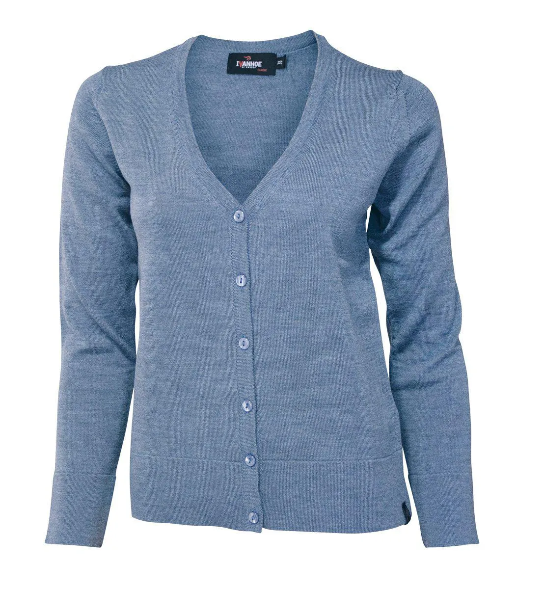 MERINO FM CARDIGAN — DENIM