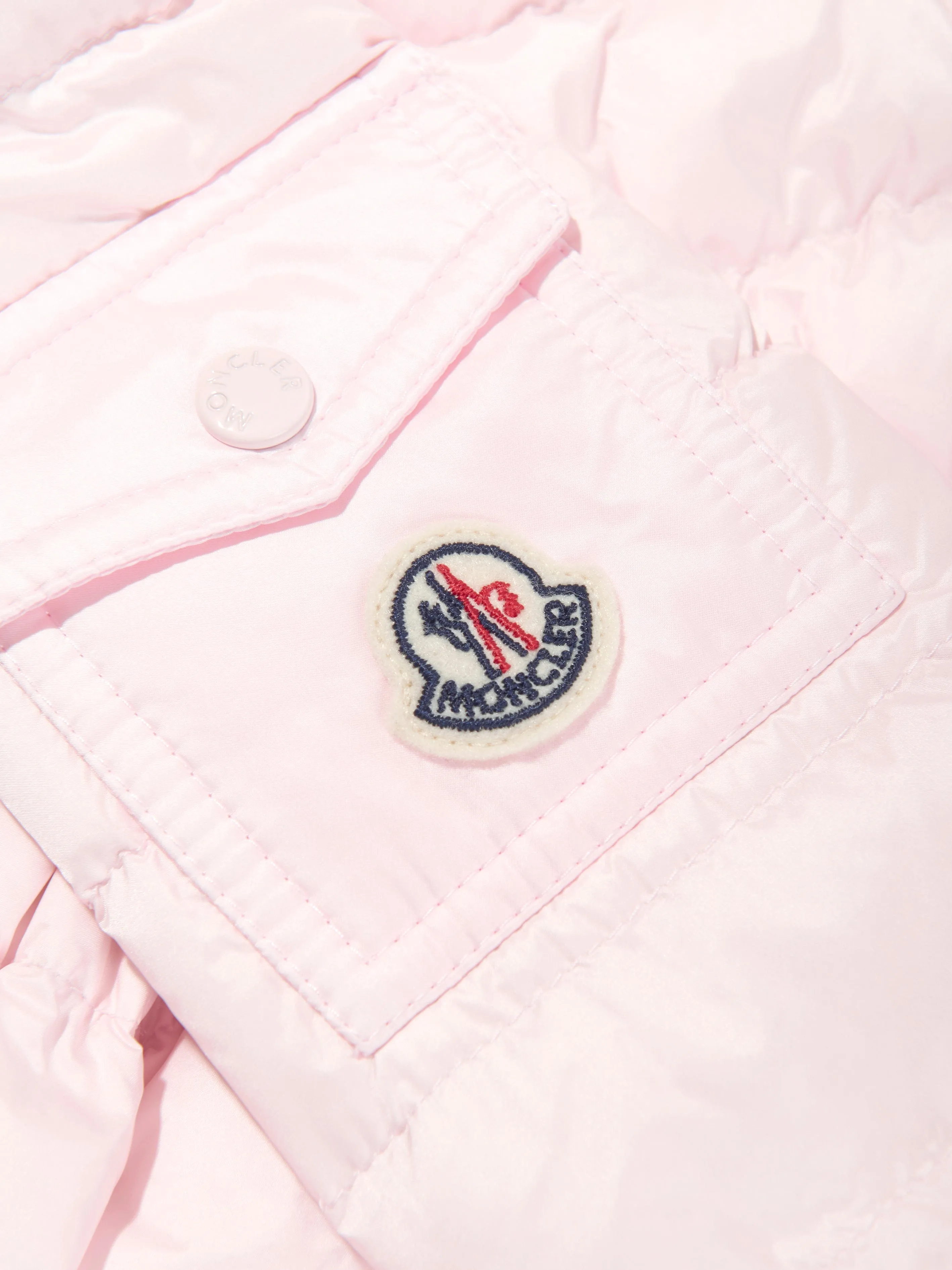 Moncler Enfant Baby Girls Down Padded Dalles Jacket in Pink