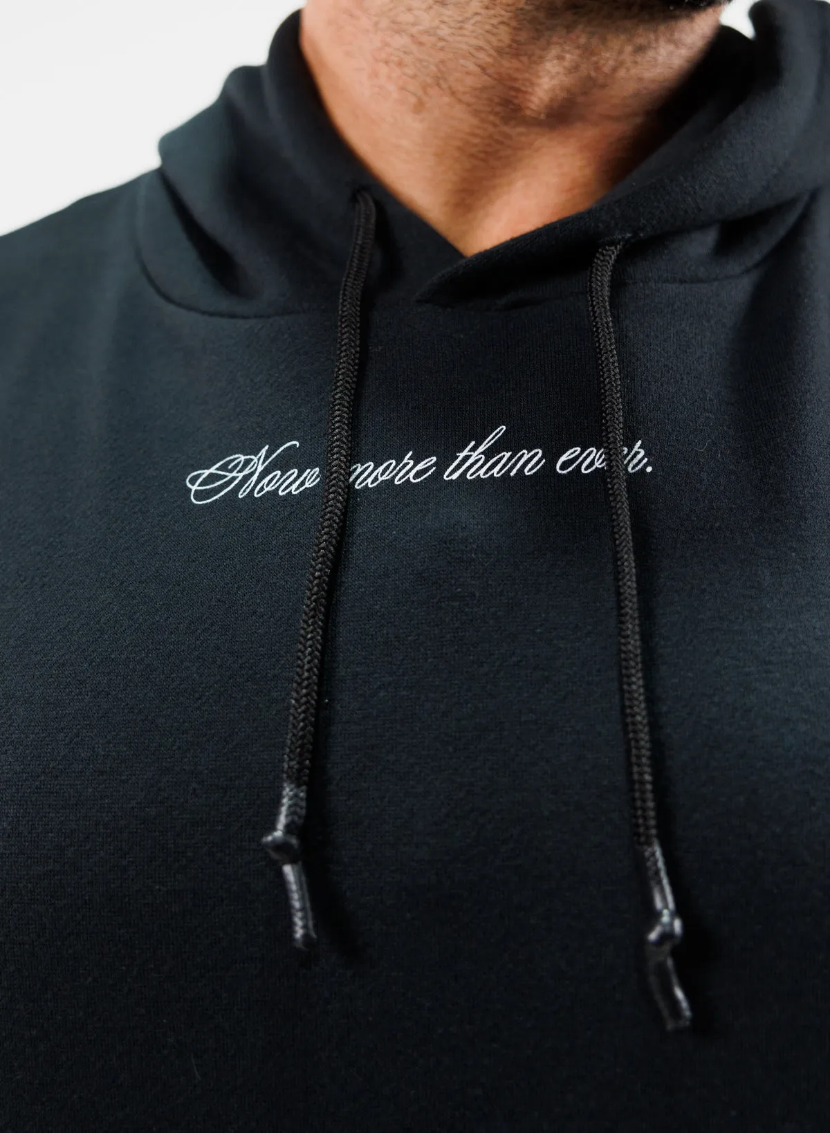 MORE THAN EVER SLEEVELESS HOODIE - BLACK