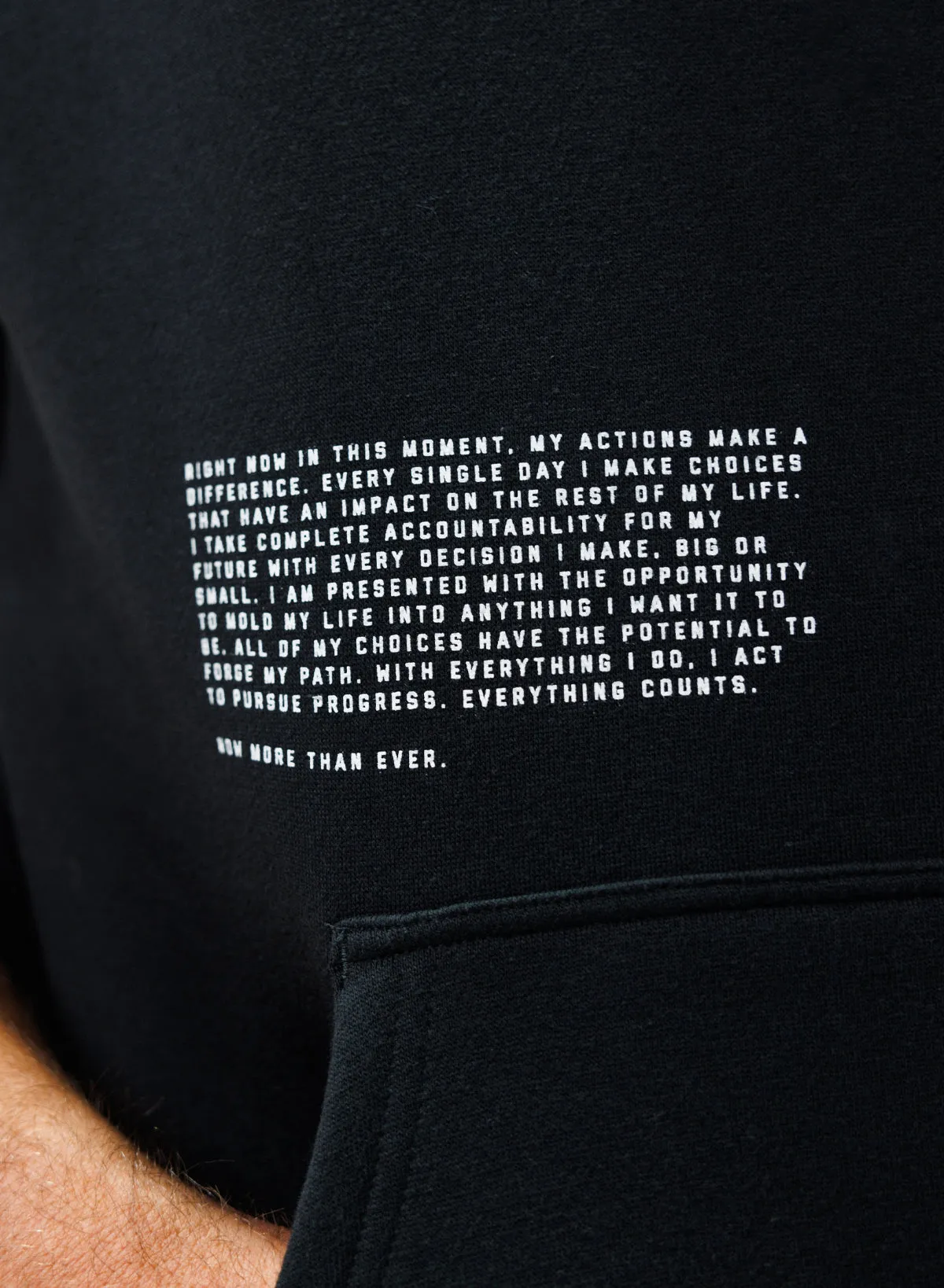 MORE THAN EVER SLEEVELESS HOODIE - BLACK