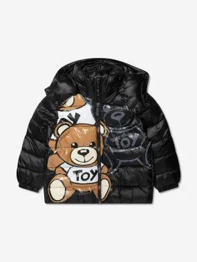 Moschino Kids Teddy Bear Puffer Jacket in Black