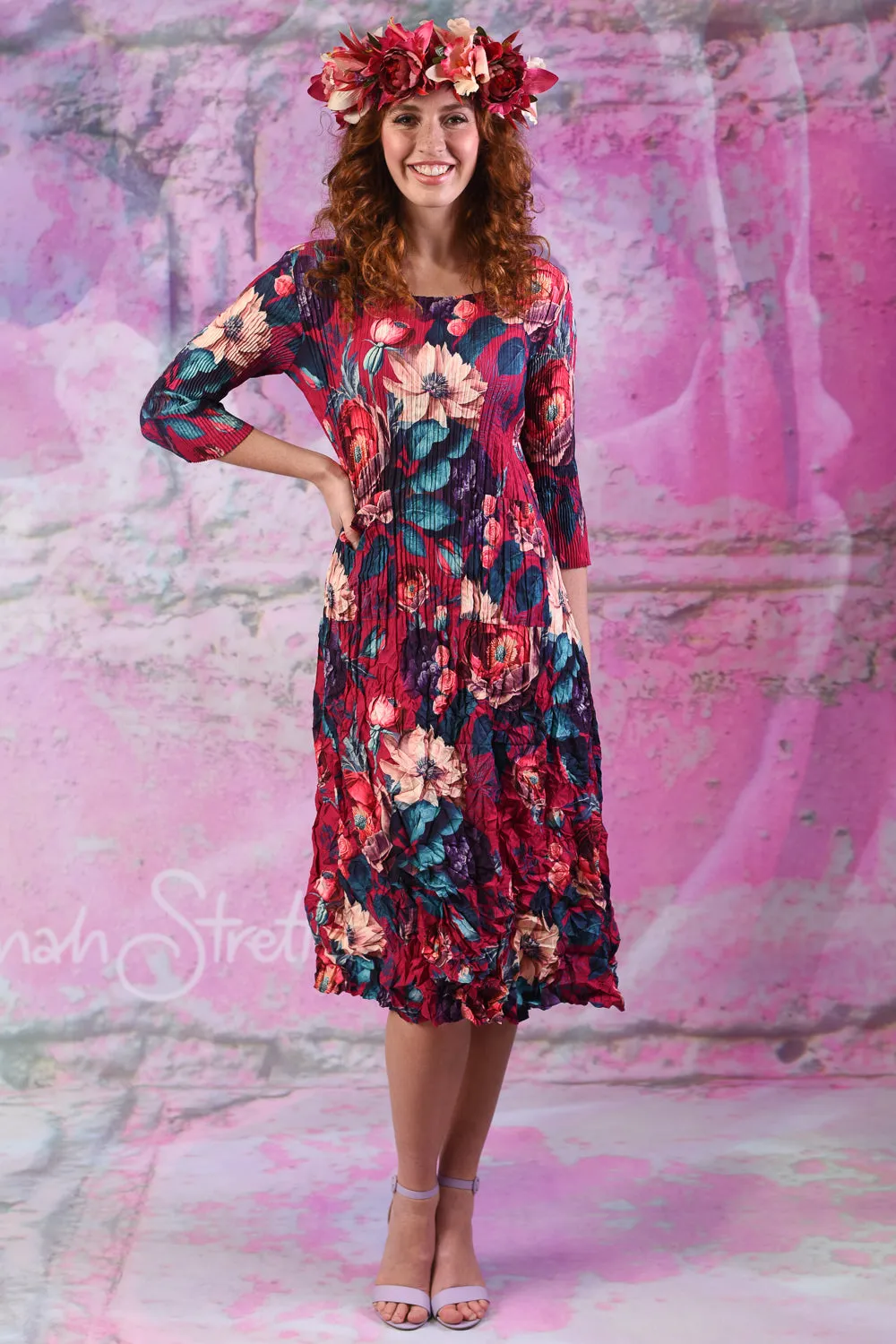 Nancy Pleated Dress - Blooming Love