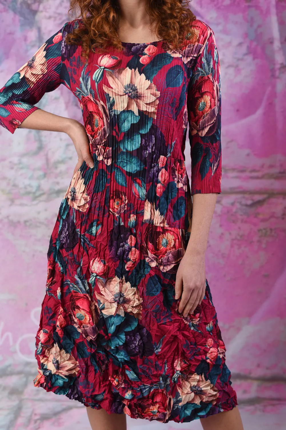 Nancy Pleated Dress - Blooming Love