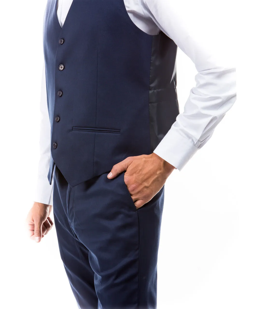 Navy Suit Separates Solid Men's Vests