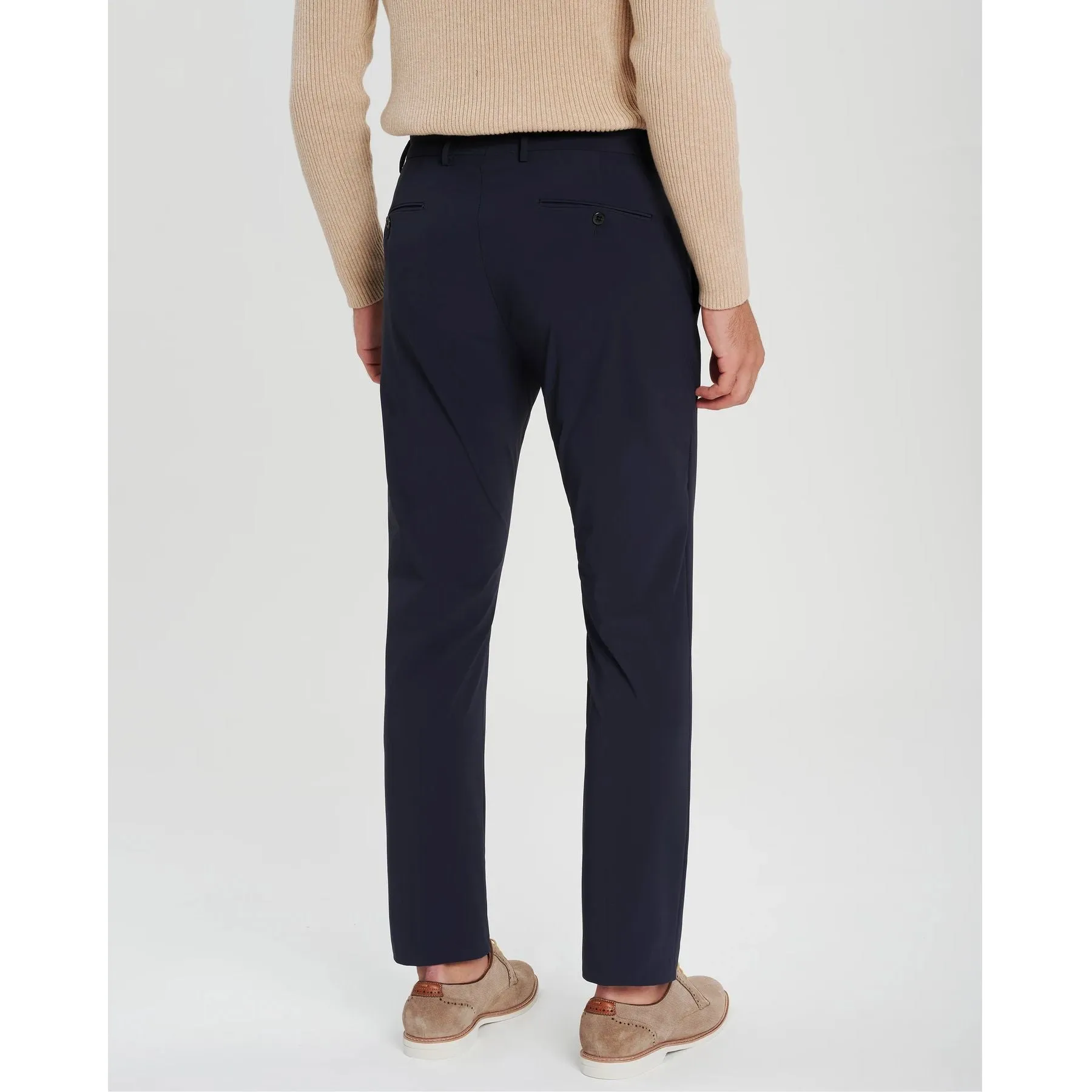 Noah Active Trousers in Navy (Trim Tapered Fit) by Zanella