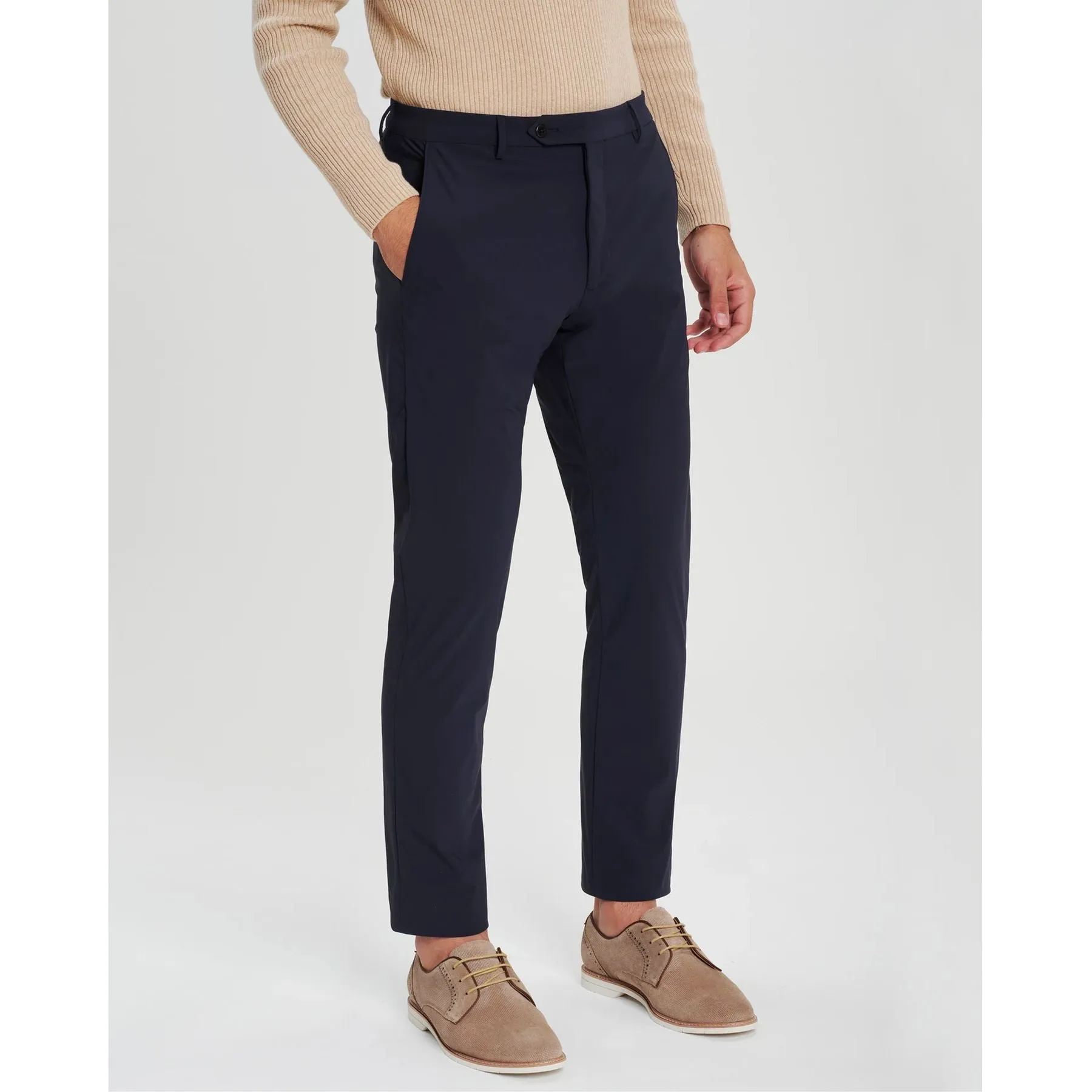 Noah Active Trousers in Navy (Trim Tapered Fit) by Zanella