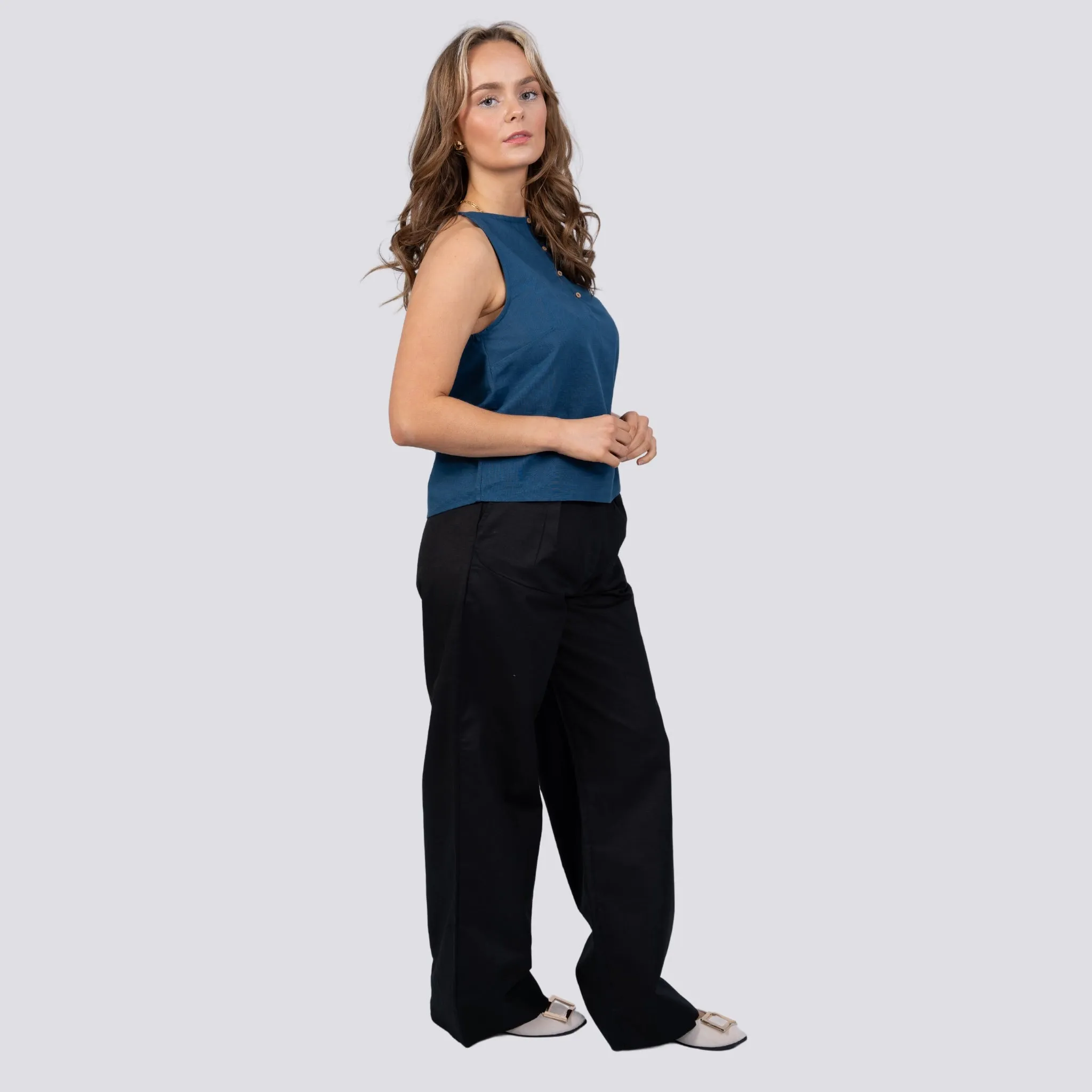 Noir Elegance Wide Leg Trousers | Sustainable Women’s Trousers | KAREE