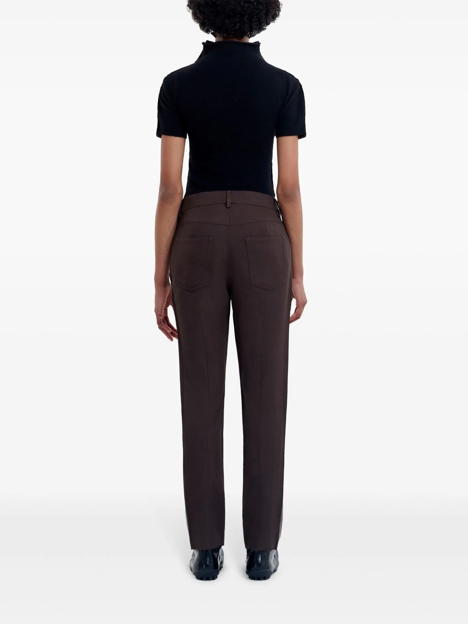 panelled straight-trousers