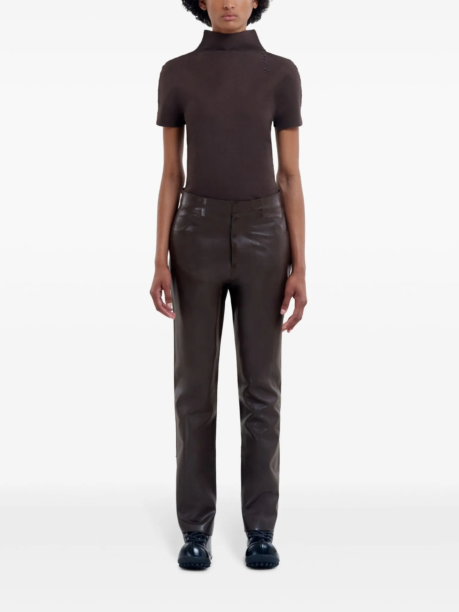 panelled straight-trousers