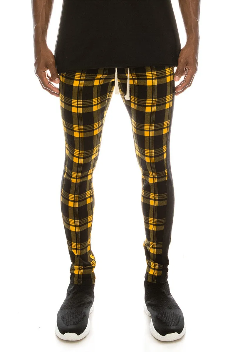 Plaid Pants - Gold