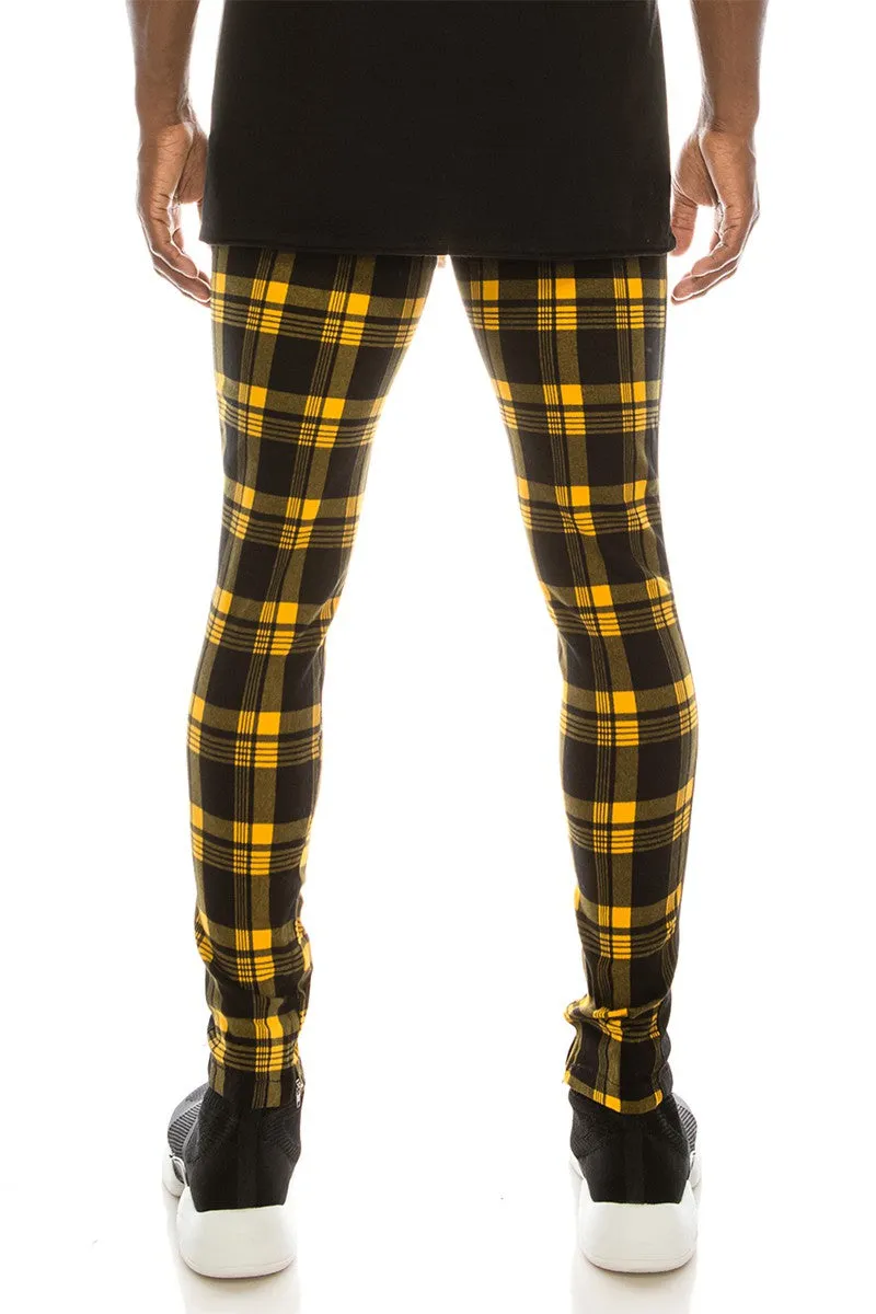 Plaid Pants - Gold