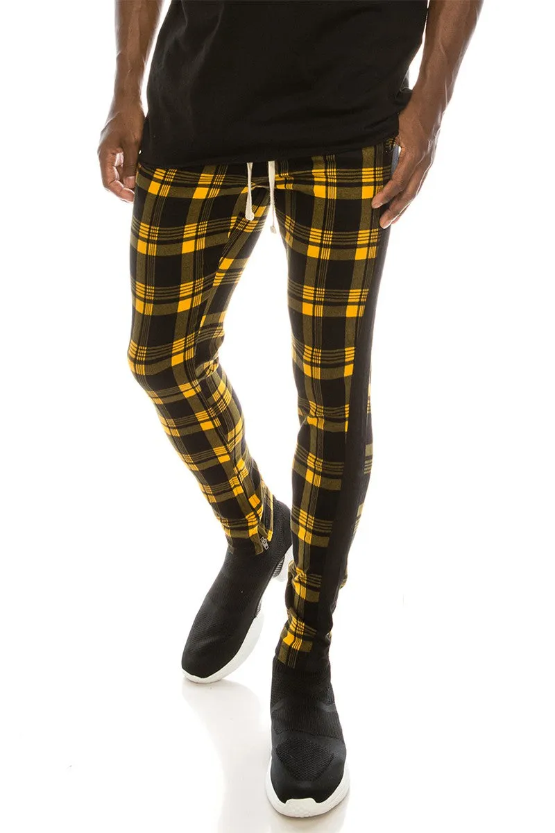 Plaid Pants - Gold