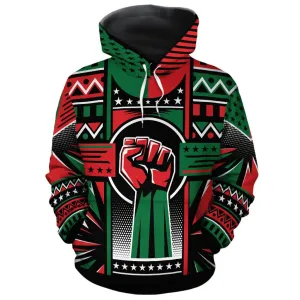 Power Fist And Patterns In Pan African Colors All-over Hoodie