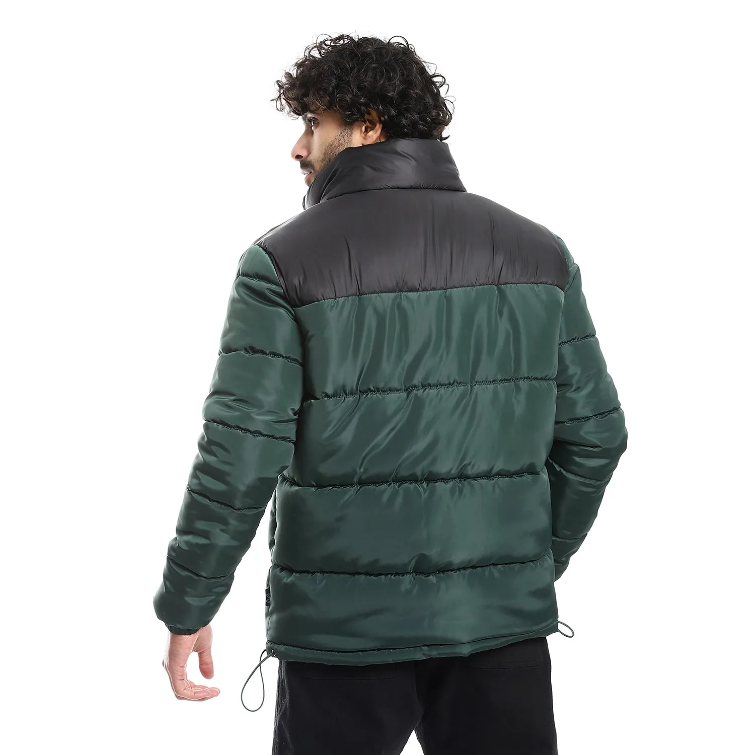 Quilted Pattern Puffer Jacket - Pavone