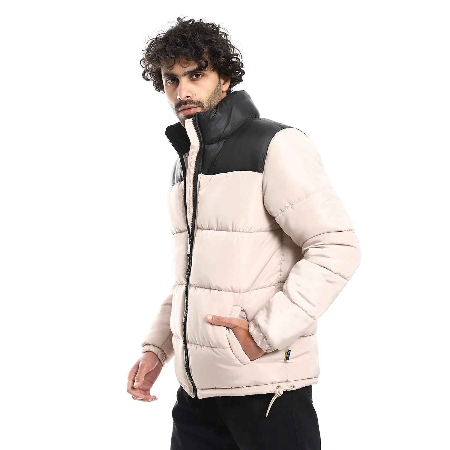 Quilted Pattern Puffer Jacket - Pavone