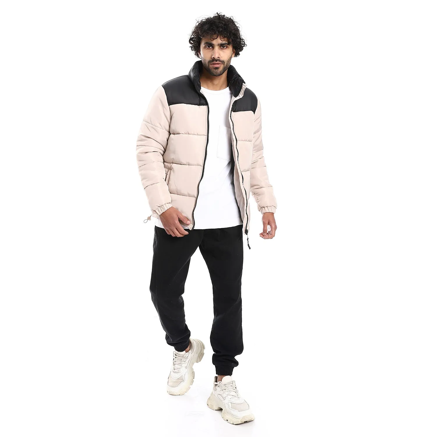 Quilted Pattern Puffer Jacket - Pavone